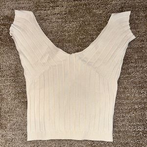 Free People off the shoulder cream crop top - Small